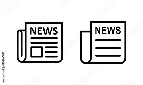 Newspaper icon logo design. news paper sign and symbolign