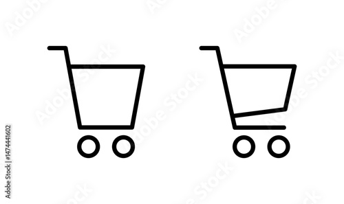 Shopping icon logo design. Shopping cart sign and symbol. Trolley icon