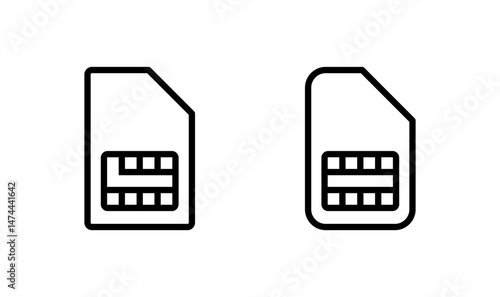 Sim card icon logo design. dual sim card sign and symbol