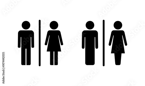 Toilet icon logo design. Girls and boys restrooms sign and symbol. bathroom sign. wc, lavatory