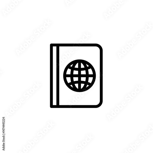 Minimalist Passport Icon for Travel Apps, Immigration Guides, and Global Identity Use