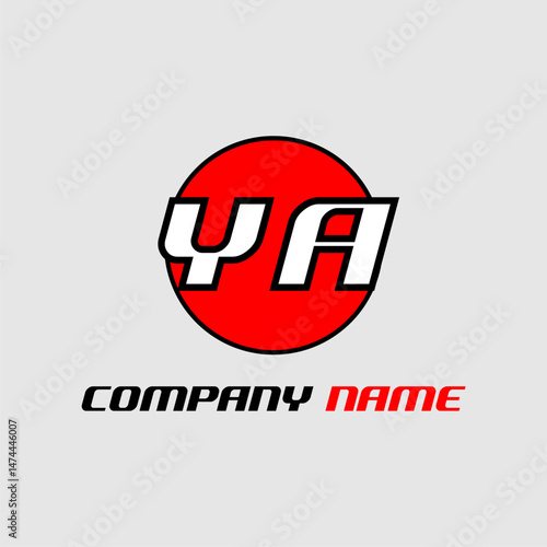 YA initial monogram logo with creative circle style design