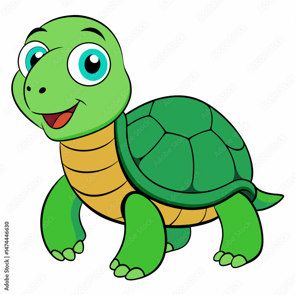 Obraz premium Emerald Sea Turtle Vector Art