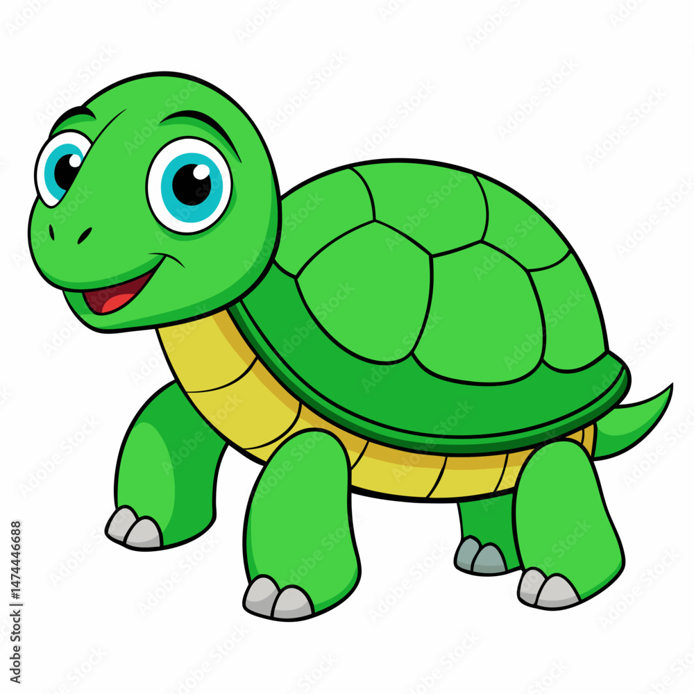 Fototapeta premium Emerald Sea Turtle Vector Art