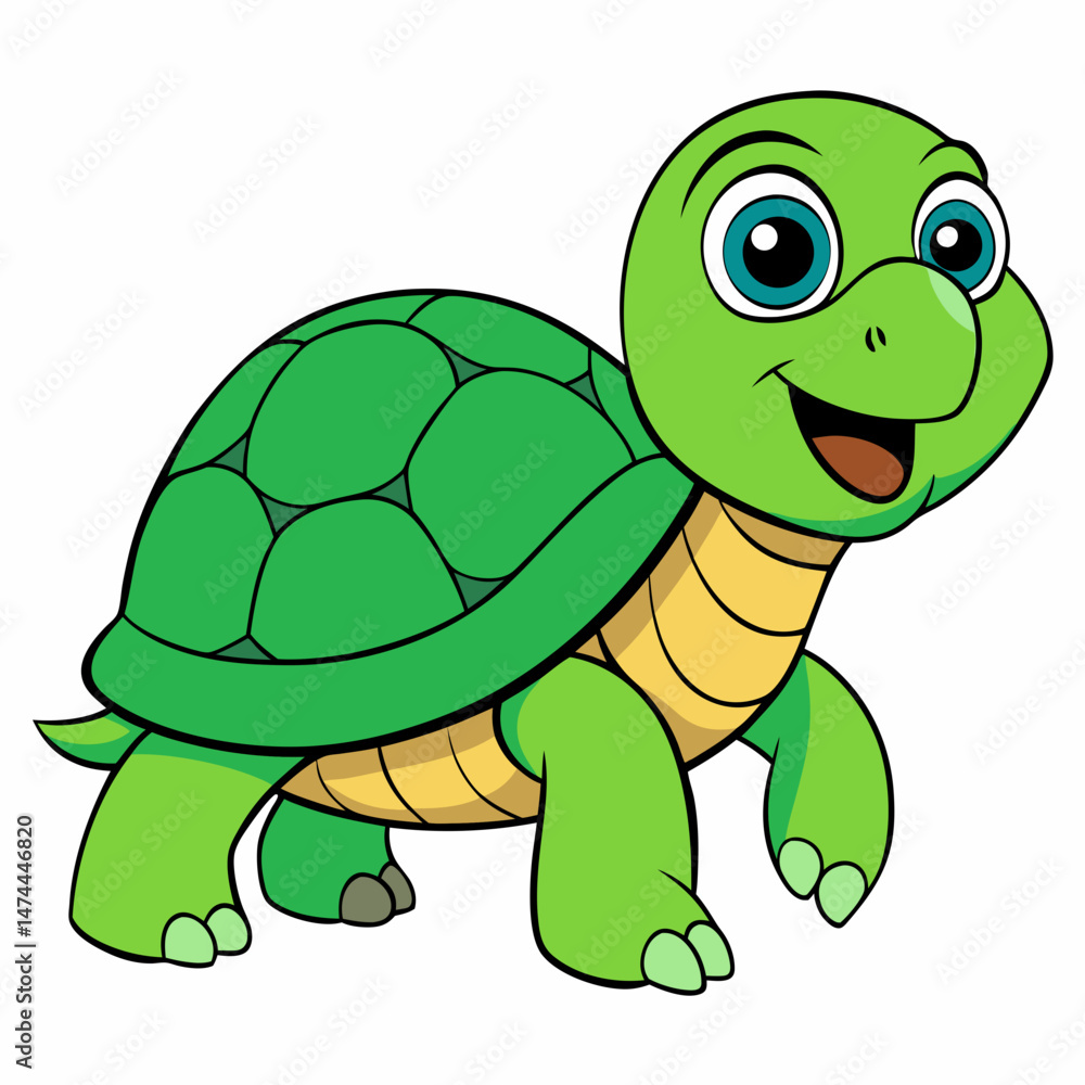 Fototapeta premium Emerald Sea Turtle Vector Art