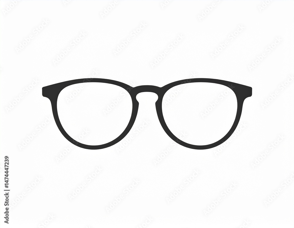 Fototapeta premium Simple Thin Frame Glasses Silhouette