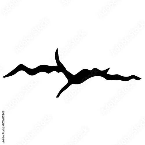 Crack broken aperture grunge wall silhouette minimalist paint