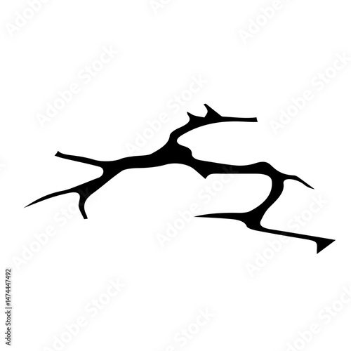Crack broken aperture grunge wall silhouette minimalist paint