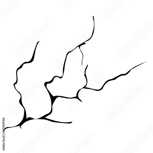 Crack broken aperture grunge wall silhouette minimalist paint