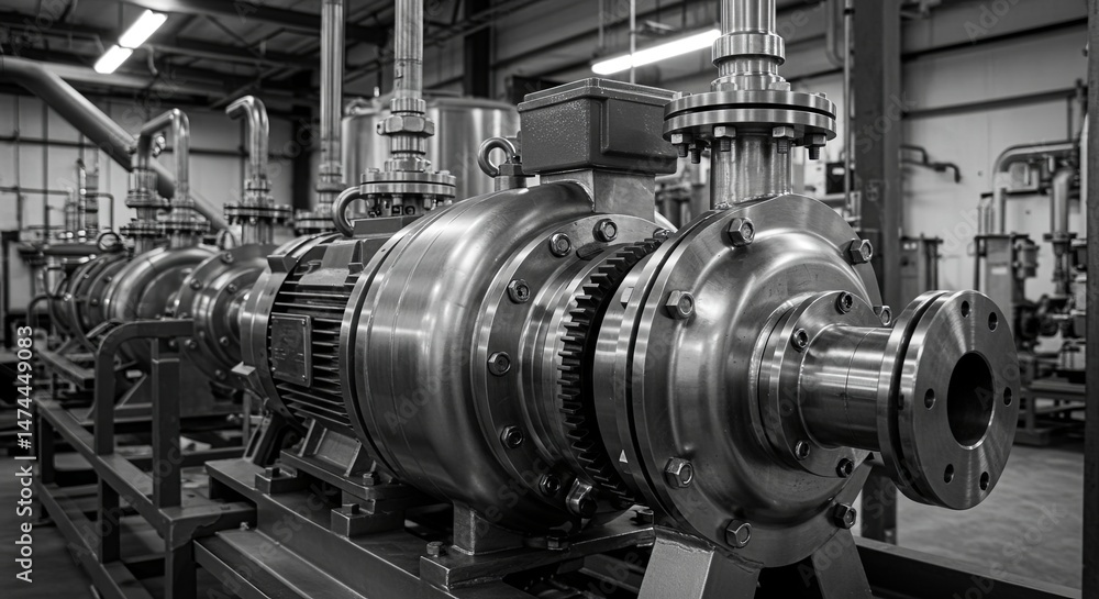 A large industrial machine with a lot of bolts and nuts A large industrial machine with a lot of bolts and nuts