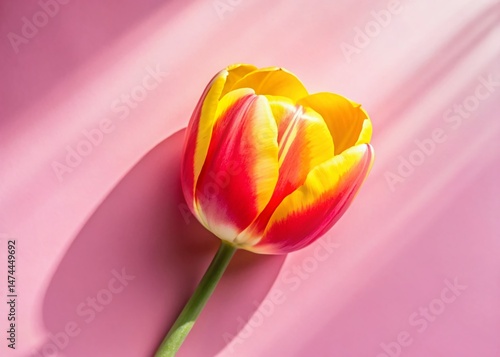 Aerial Drone Macro Photography of Vibrant Red Tulips in Spring Bloom
