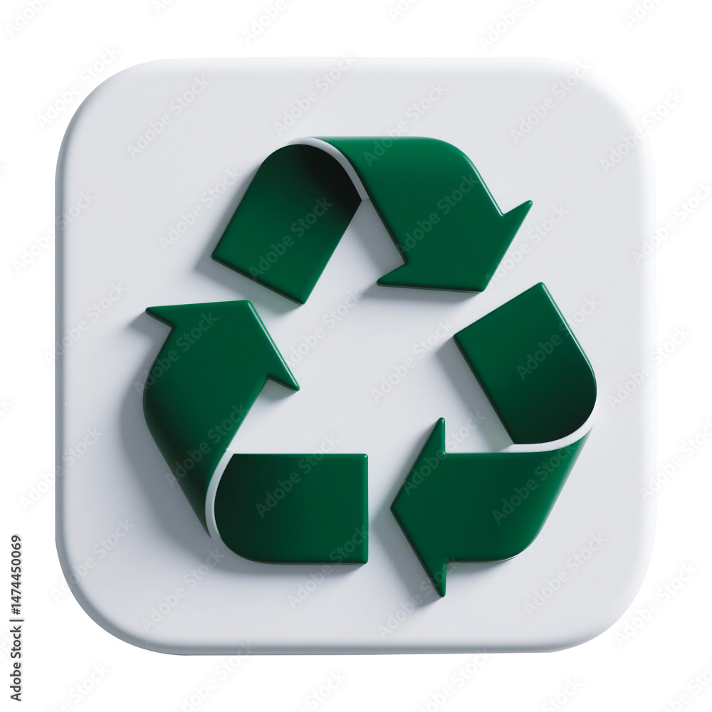 Obraz premium 3D Recycle Symbol on White Square