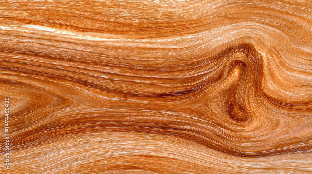 Beautiful texture of wood with flowing patterns and warm orange tones, showcasing natural swirls and lines that evoke sense Beautiful texture of wood with flowing patterns and warm orange tones, showcasing natural swirls and lines that evoke sense