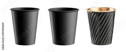 Wallpaper Mural set of black coffee cup isolated cut out transparent background Torontodigital.ca