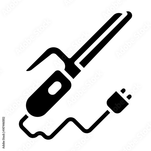 Curling Iron  Vector Glyph Icon Design