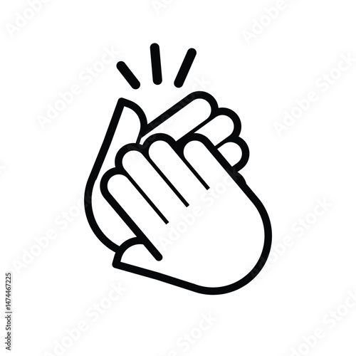 Hands clap symbol. Hand clapping line icons set. Applaud and acclamation emblem or symbol.