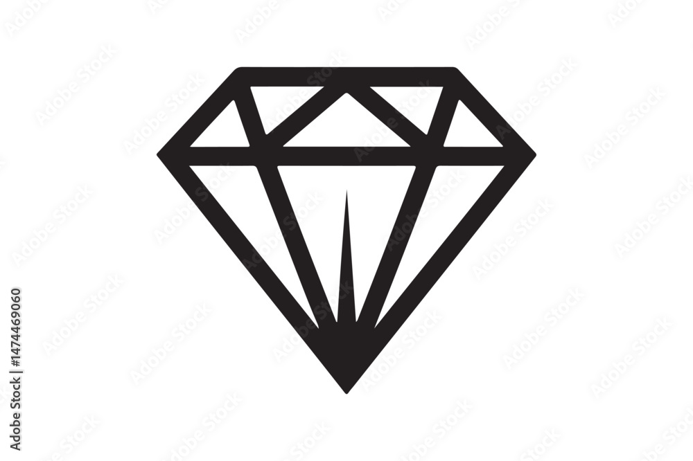 Bold Diamond Icon Vector Illustration for Graphics and Symbols Bold Diamond Icon Vector Illustration for Graphics and Symbols