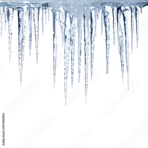 Frozen spear shape winter ice hanging decoration transparent background