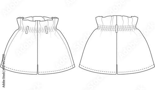 baby Girls denim shorts flat pant vector illustration