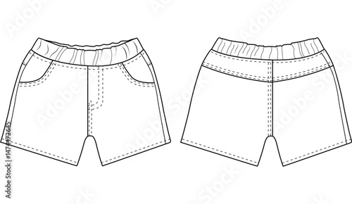 baby Girls denim shorts flat pant vector illustration