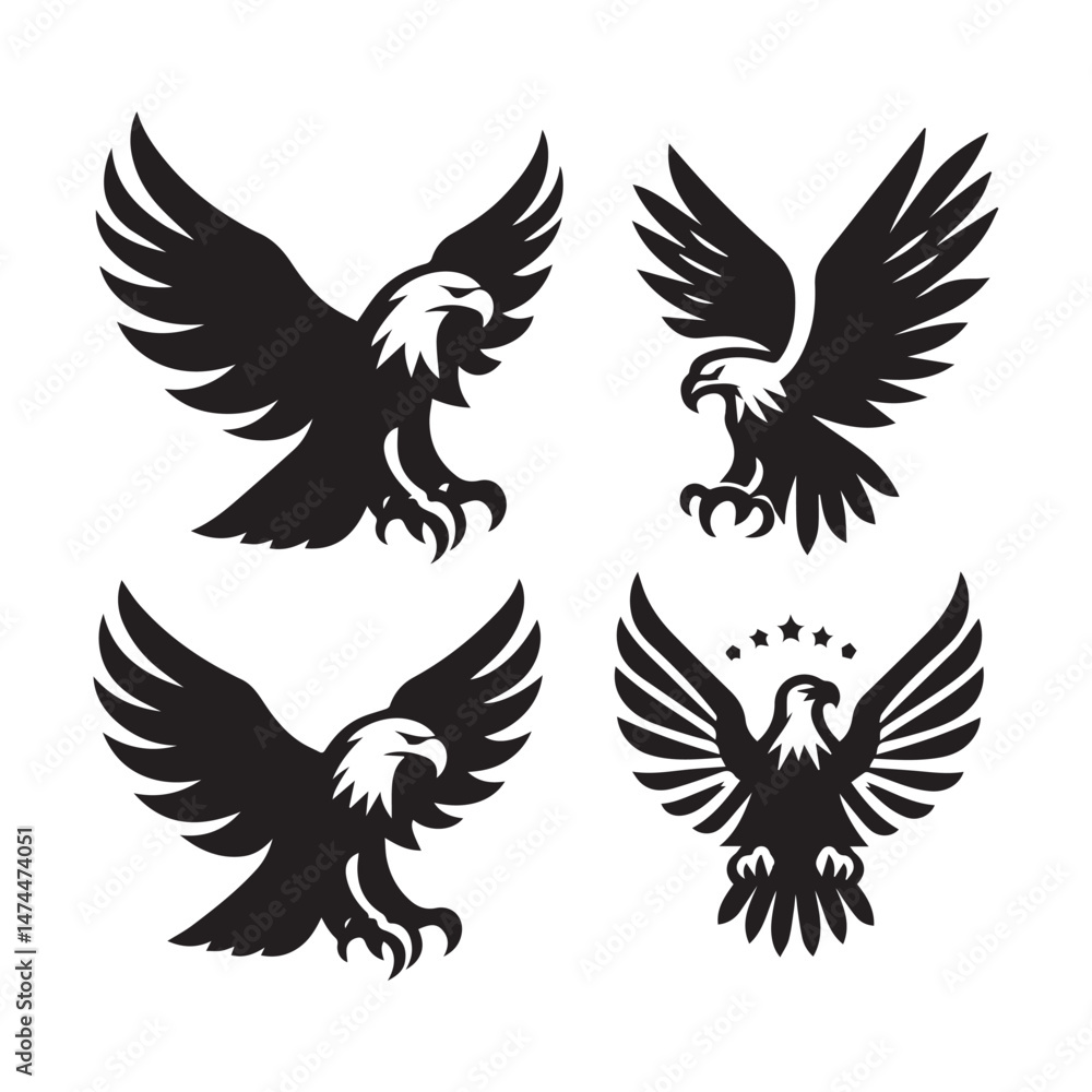 Fototapeta premium High Quality Eagle Silhouettes