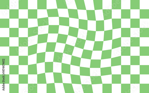 green and white checkered tablecloth