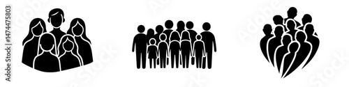 A group of people or users or friends is symbolized by this flat icon for apps and websites