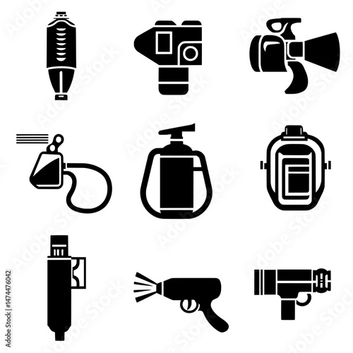 Modern icons of the auto body industrial painting spray gun