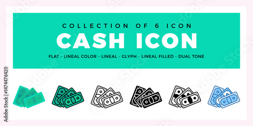 Pack of 6 Vector Cash icon