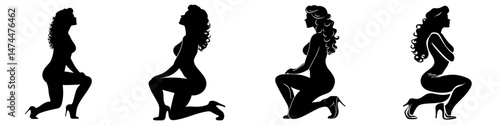 A pinup girl with long hair and dance shoes is shown in silhouette, exuding sex appeal