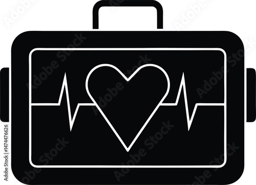 defibrillator vector icon.