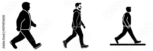 A modern flat icon representing a person walking, suitable for apps and websites