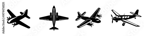 A modern plane icon in a flat style, isolated for use, is a great symbol for your website design