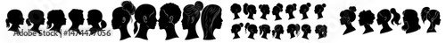 Modern profile icons and male and female head silhouettes avatar