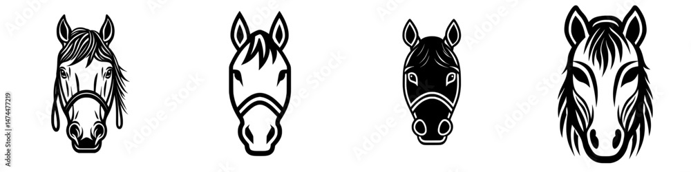 Obraz premium The heraldic horse is a modern icon and a royal heraldry symbol of a gothic medieval Pegasus stallion