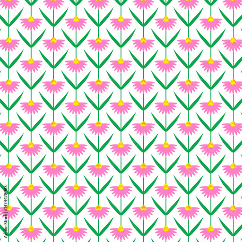 Pink and Red Dots Flower Seamless