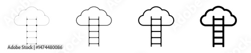 icone symbole pictogramme entreprise success nuage echelle graisse