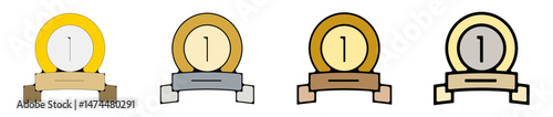 icone symbole pictogramme entreprise success travail medaille honneur graisse couleur
