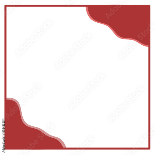 red frame with a ribbon, Curtain Simple
