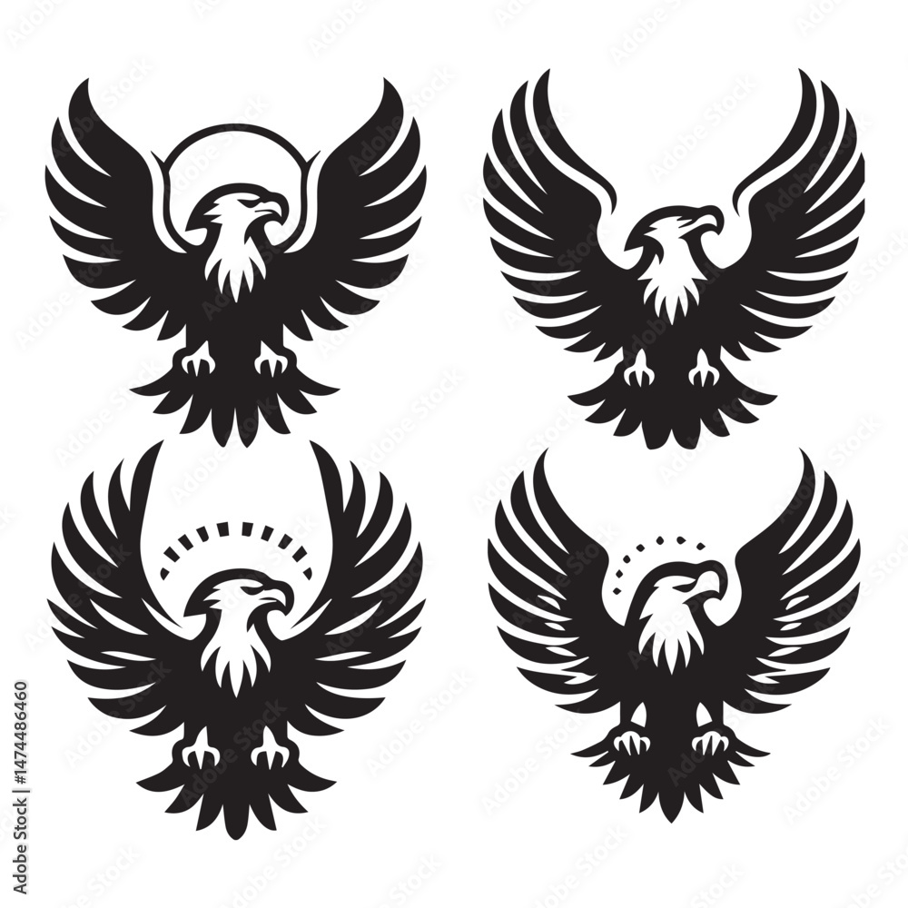 Fototapeta premium Black Eagle Graphics Set
