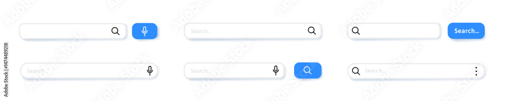 Search bar vector collection. Minimalist search bar designs set