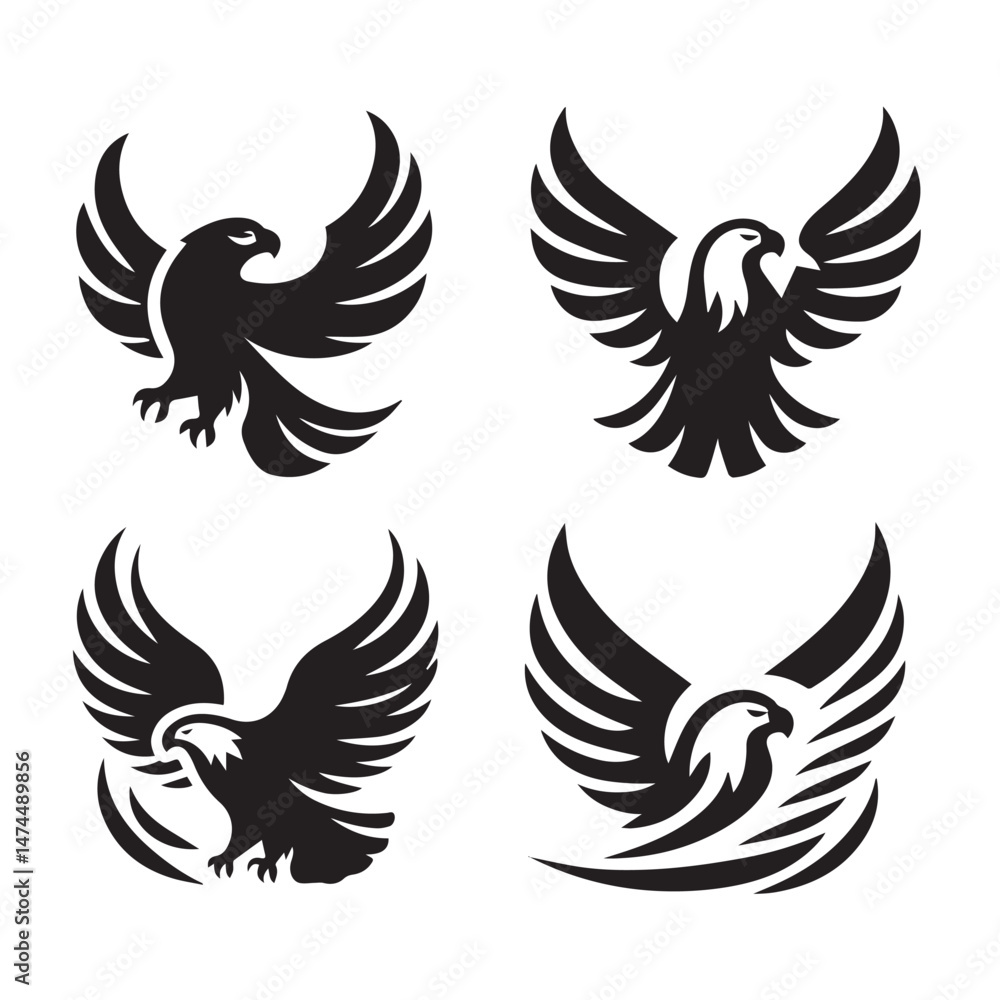 Fototapeta premium Eagle Silhouette Vector Art