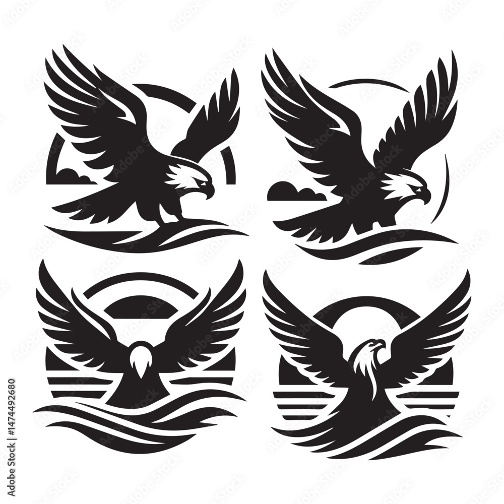 Fototapeta premium Eagle Silhouette Vector Art