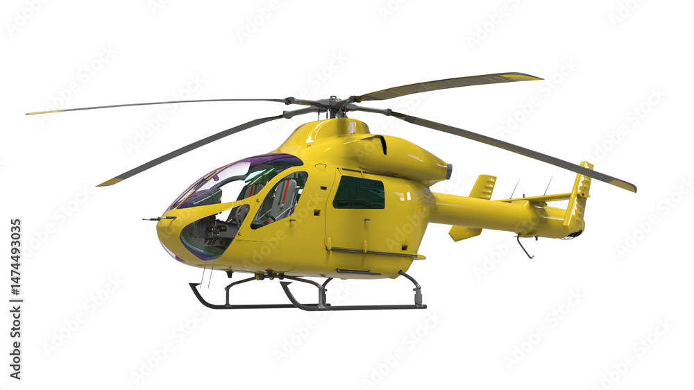 Fototapeta premium 3D Realistic Helicopter Isolated on Transparent Background 