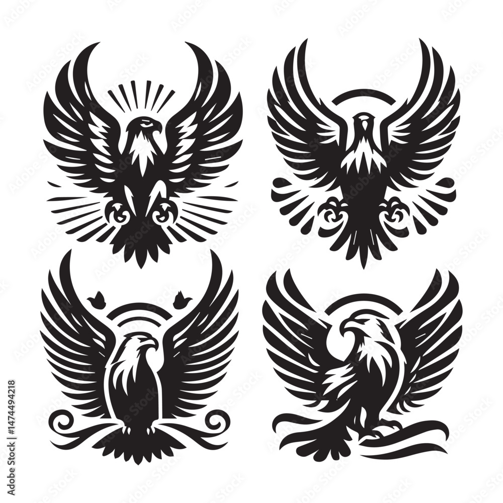 Fototapeta premium Eagle Silhouette Vector Art