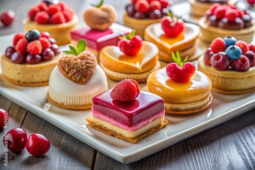 Elegant Heart-Shaped Desserts on Fine China Plates: Romantic Valentine's Day Treats