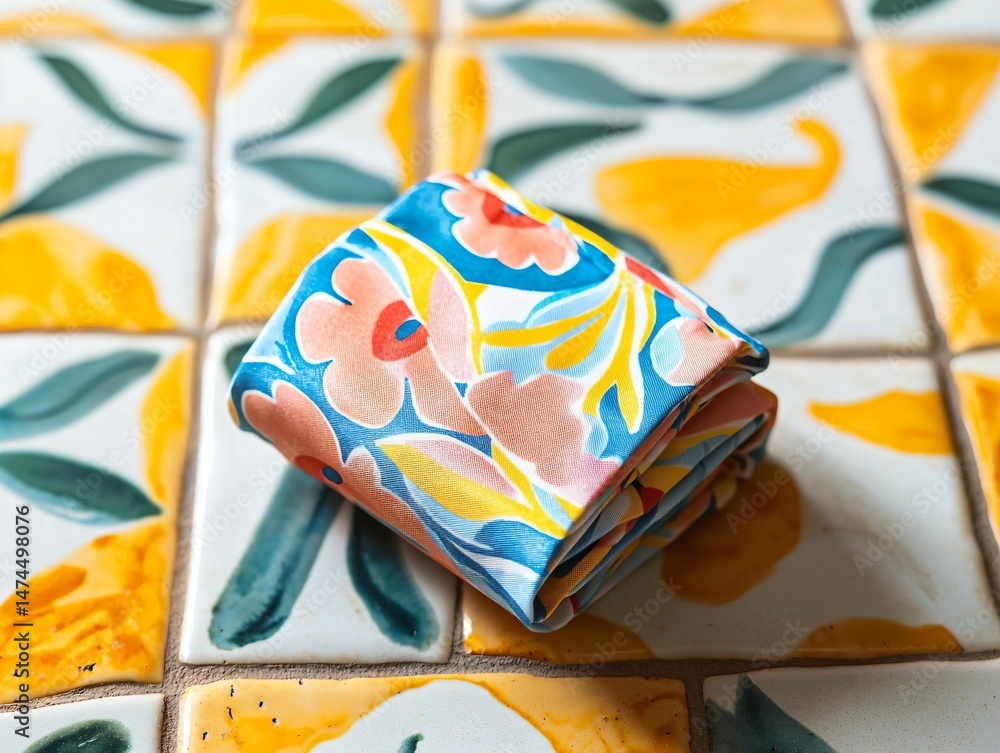 Fototapeta premium Folded Floral Fabric