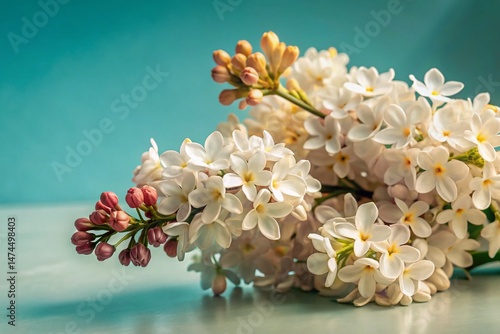 Elegant White Lilac Blossoms: Spring & Summer Floral Stock Photo