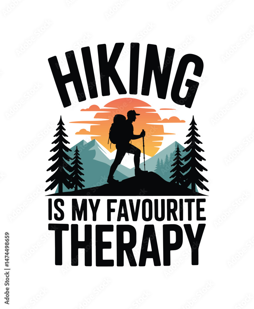 Obraz premium Hiking typography t shirt Design