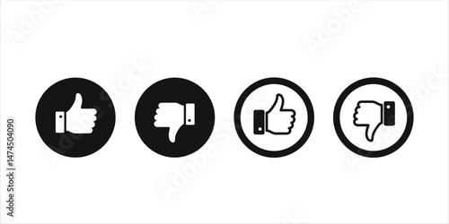 Like and dislike icon set vector illustration for social media and feedback